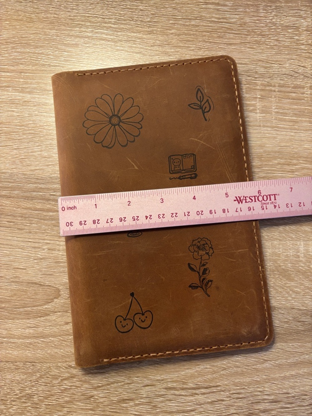 A5 Slim Leather Stamped Cover for Notebook Planner - Picture 10 of 12